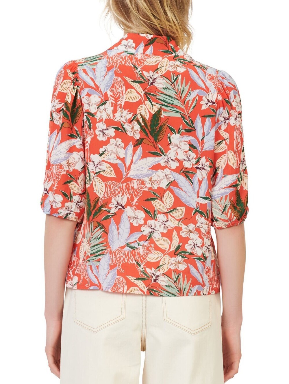 Maje Tropical Floral Viscose Button-Up Blouse Size 1/S NWOT Parisian Chic - Picture 2 of 16